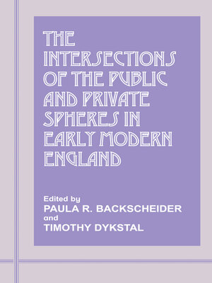 cover image of The Intersections of the Public and Private Spheres in Early Modern England